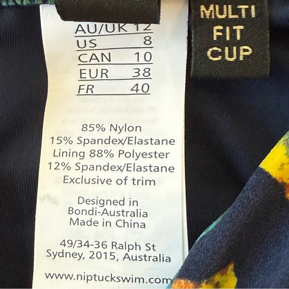 Niptuck One Piece Lemon Print Swimsuit Size 8 - Picture 6 of 9